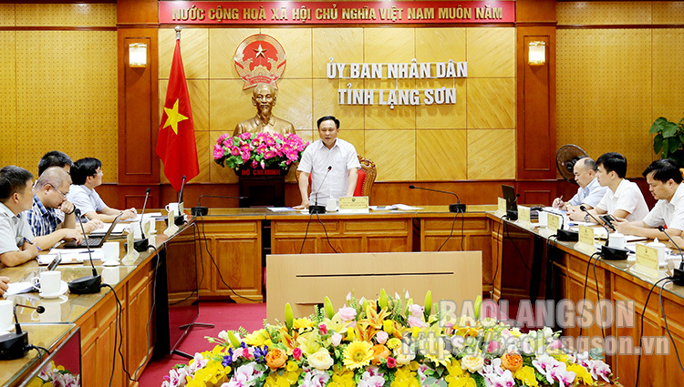 Đồng chí Lương Trọng Quỳnh, Phó Chủ tịch UBND tỉnh phát biểu tại buổi làm việc