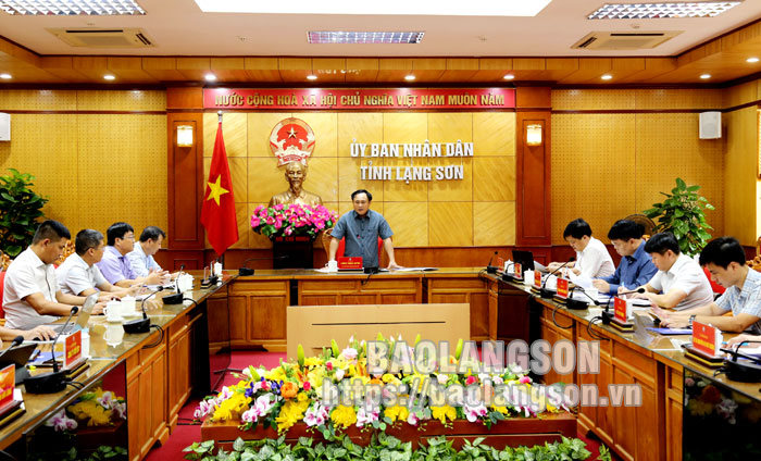 Đồng chí Lương Trọng Quỳnh, Phó Chủ tịch UBND tỉnh Lạng Sơn chủ trì buổi làm việc