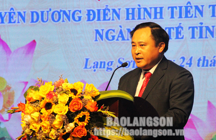 Đồng chí Lương Trọng Quỳnh, Phó Chủ tịch UBND tỉnh phát biểu tại lễ kỷ niệm
