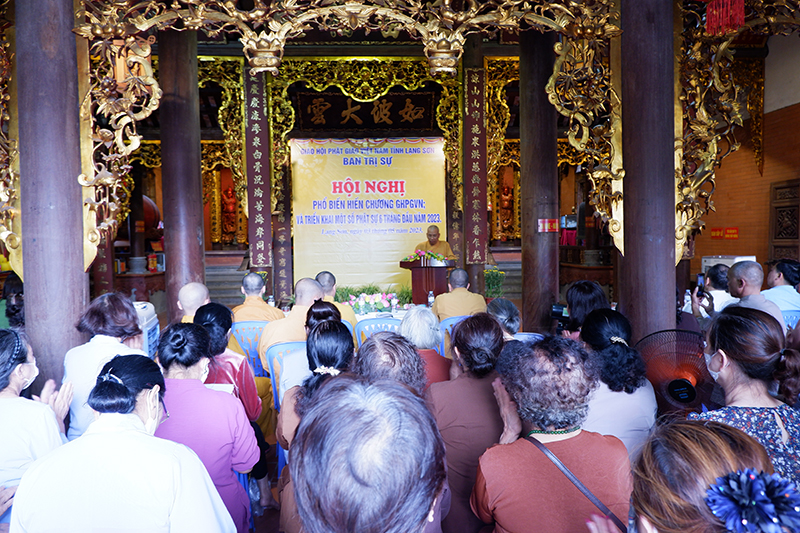Lạng Sơn: Ban Trị sự Phật giáo tỉnh tổ chức Hội nghị phổ biến Hiến chương GHPGVN và triển khai một số Phật sự 6 tháng đầu năm 2023