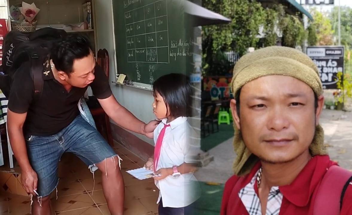 Ông bố đơn thân đi bộ xuyên Việt, bán bút gây quỹ giúp trò nghèo
