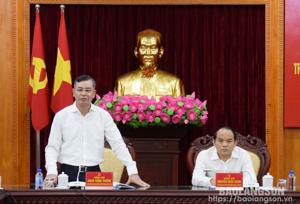 Đồng chí Ngô Văn Tuấn, Ủy viên Trung ương Đảng, Tổng kiểm toán Nhà nước, Ủy viên Ban Chỉ đạo Trung ương về PCTNTC phát biểu quán triệt nội dung kiểm tra